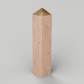Douglas fir square bollard, pyramid