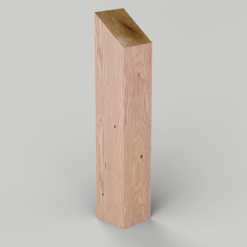 Douglas fir square bollard, back weathered