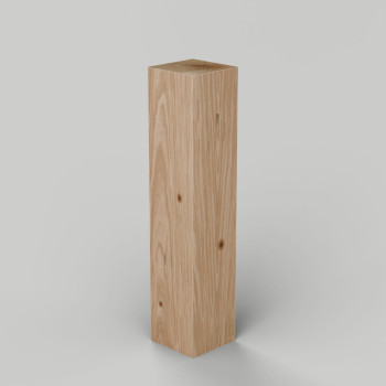 Rough sawn European oak bollard, 225 x 225 mm, flat top, no groove