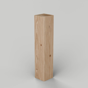Planed and chamfered European oak bollard, 125 x 125 mm, flat top, no groove