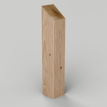 Planed and chamfered European oak bollard, 150 x 150 mm, back weathered top, no groove