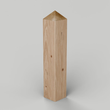 Planed all round European oak bollard, 250 x 250 mm, full pyramid top, no groove