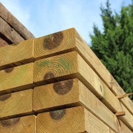 Pallet Planed and Bevelled Treated Softwood Sleepers 194mm x 44mm - FREE EXPRESS DELIVERY