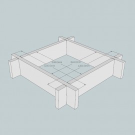 New Untreated Larch/Douglas Fir Raised Bed Kit - Square