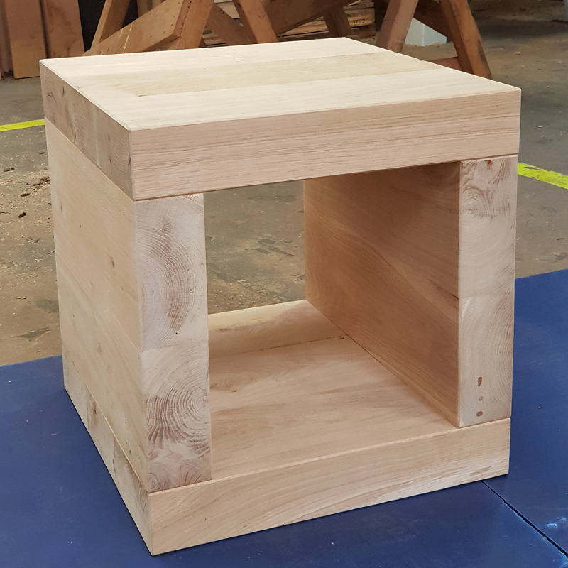 Oak Sleeper Cube Side Table Uk Timber