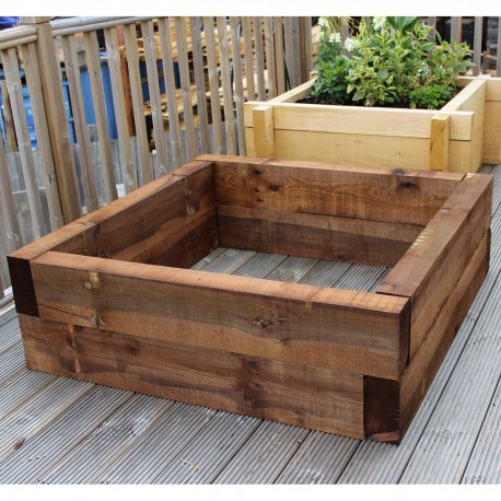 New Brown Eco Treated Softwood Raised Bed Kit