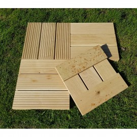Pack of 4 Oak Decking Tiles