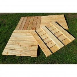 Pack of 4 Green Treated Swedish Redwood Pine Decking Tiles