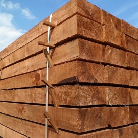 Pallet of New Brown Treated Softwood Sleepers 200mm x 100mm - FREE EXPRESS DELIVERY