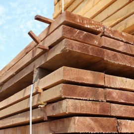 Pallet of New Brown Treated Softwood Sleepers 200mm x 50mm - FREE EXPRESS DELIVERY