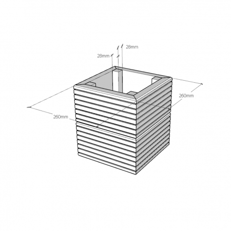 260mm x 260mm x 290mm Decking Board Planter