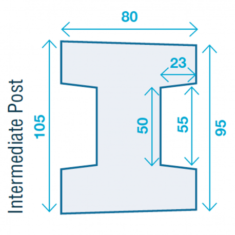 Concrete Slotted Intermediate Fence Post - Lightweight