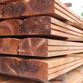 Pallet of Brown Treated Log Lap Sleepers 194mm x 94mm - FREE EXPRESS DELIVERY