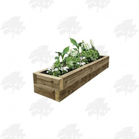 2525x725x500mm Green Treated Softwood Sleeper Raised Bed Kit - Rectangular