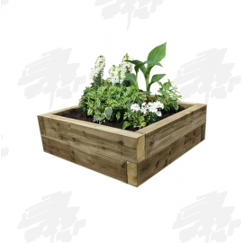 Green Eco Treated Softwood Sleeper Raised Bed Kit - Square