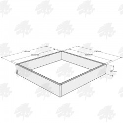 Planed FlowerBed Oak Kits - Square - FREE EXPRESS DELIVERY