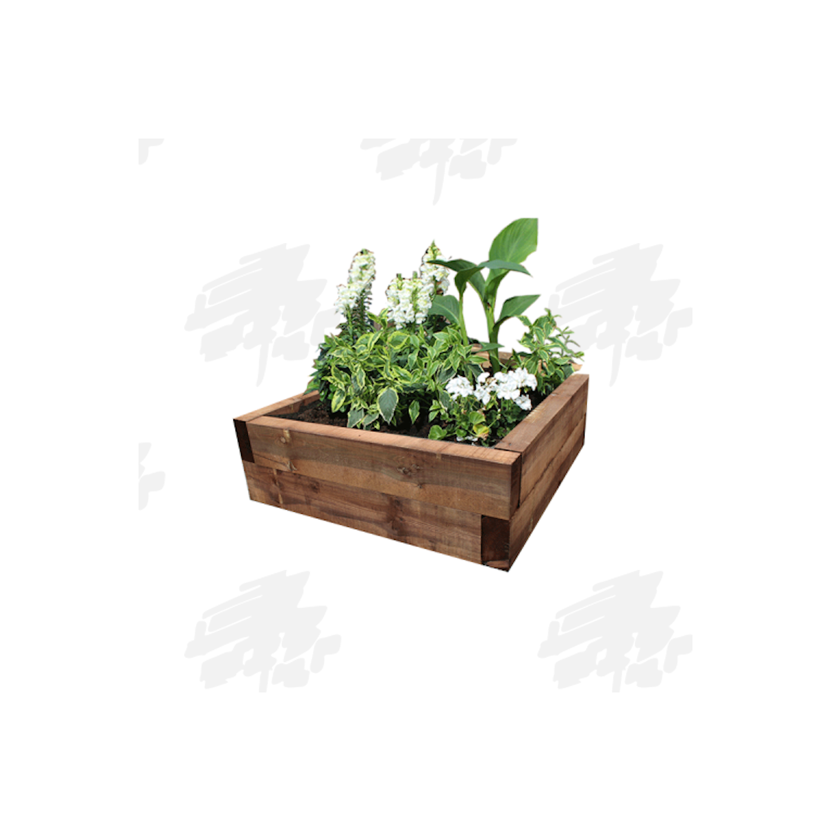 Brown Eco Treated Softwood Raised Bed Kit Square Buy FlowerBed