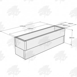 Planed Oak FlowerBed Kit - Rectangular - 1240x340x380mm