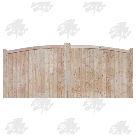 Douglas Fir/English Larch Closeboard Driveway Gates - Curved Top