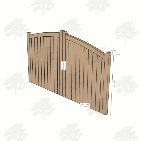 Douglas Fir/English Larch Closeboard Driveway Gates - Curved Top