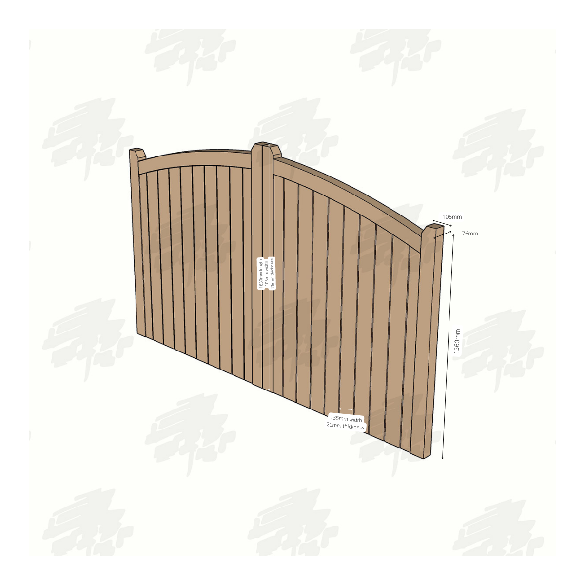 Oak Closeboard Driveway Gates Curved Top Buy Handmade Gates Online