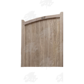 Oak Closeboard Driveway Left Hand Gate - Curved Top