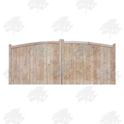 Douglas Fir/English Larch Closeboard Driveway Gates - Curved Top