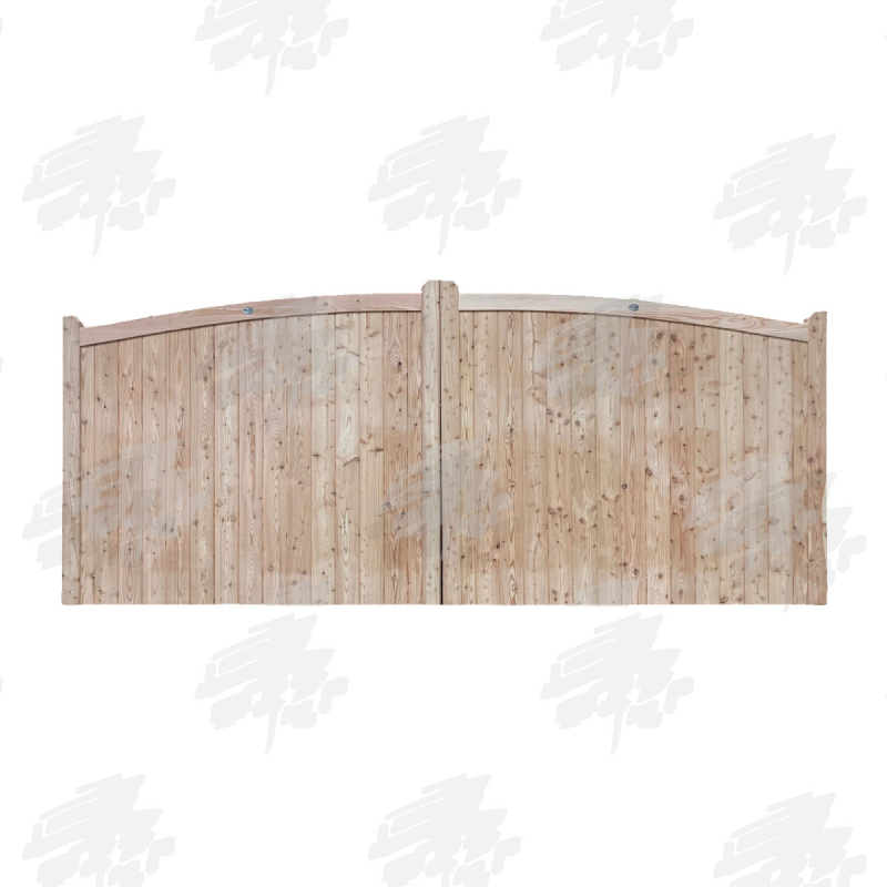 Douglas Fir/English Larch Closeboard Driveway Gates - Curved Top