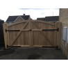 European Oak Curved Top Closeboard Driveway Gates