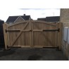 Pair of Solid European Oak Curved Top Closeboard Driveway Gates