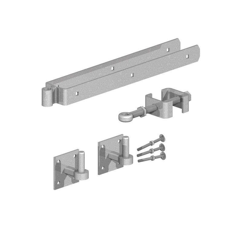 Adjustable Double Strap Hinge Set with Hooks on Plate