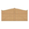 Pair of Solid Oak Swan Neck Closeboard Driveway Gates