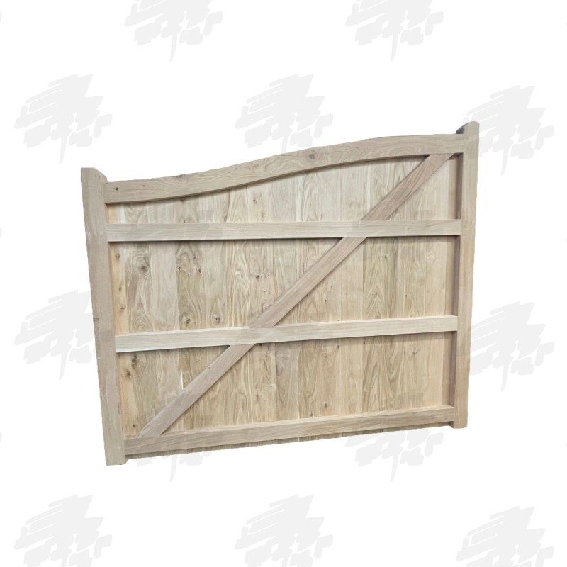 Pair of European Oak Swan Neck Closeboard Driveway Gates