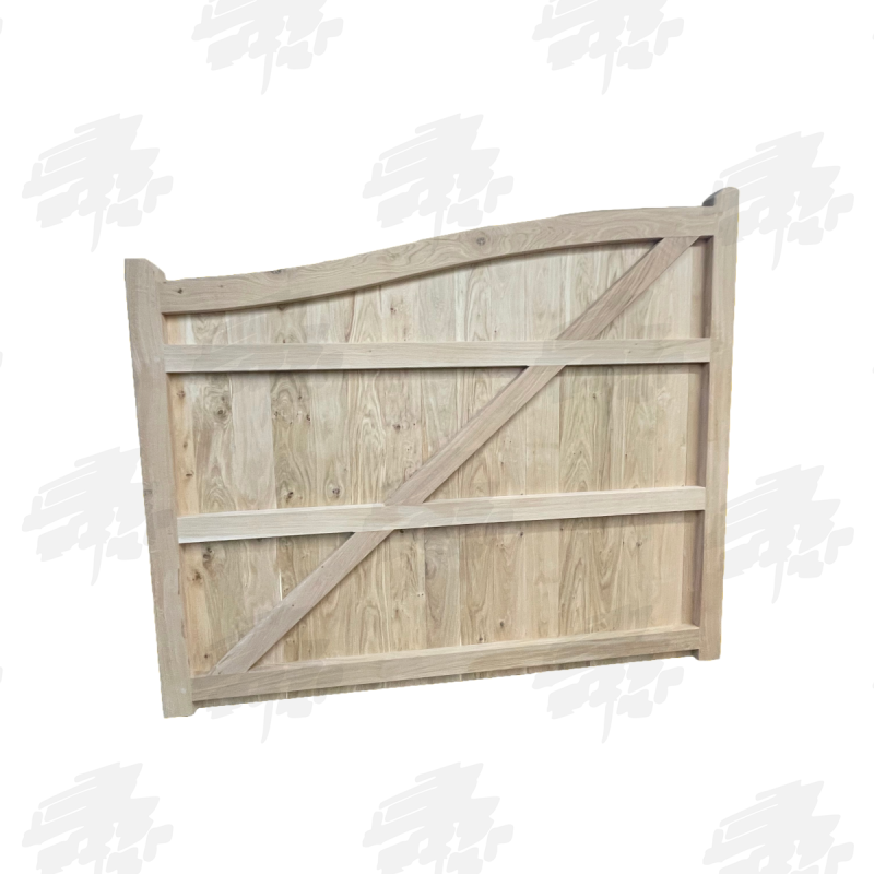 Pair of Solid Oak Swan Neck Closeboard Driveway Gates