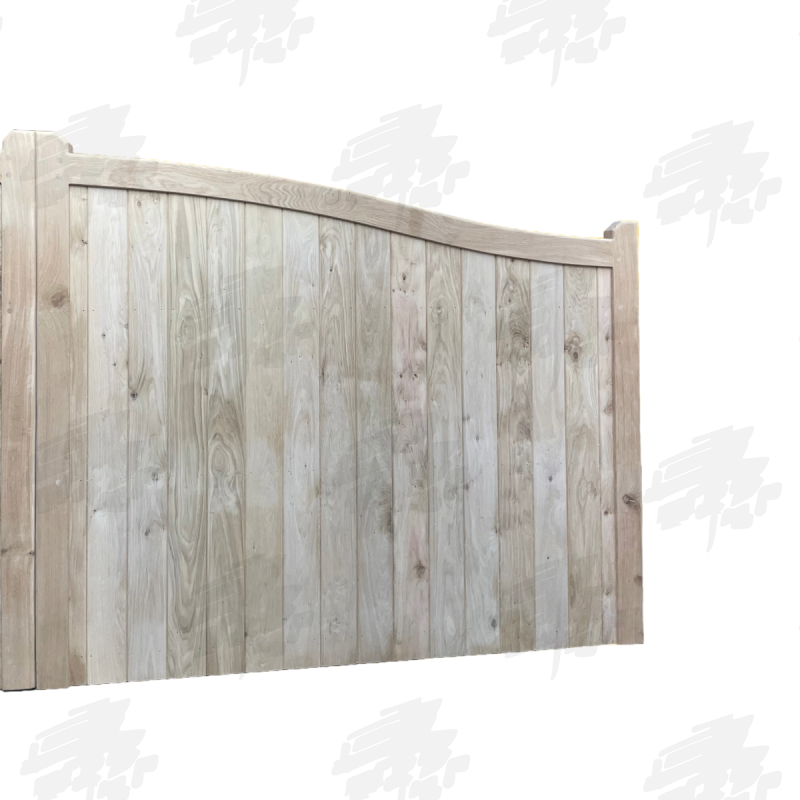 Pair of European Oak Swan Neck Closeboard Driveway Gates