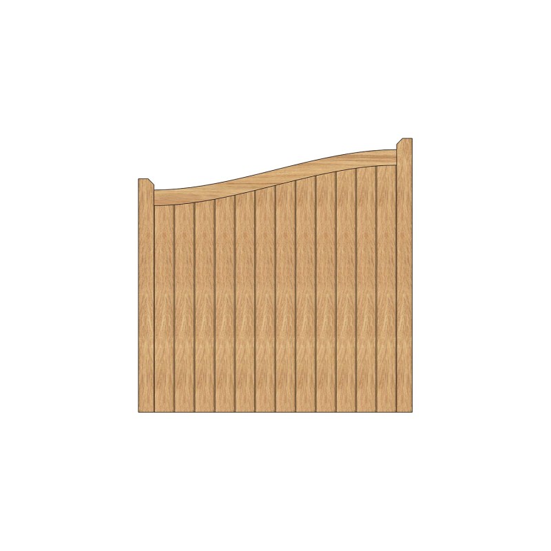 Single Oak Swan Neck Closeboard Driveway Gate