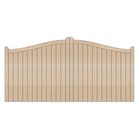 Pair of British Larch/Douglas Fir Swan Neck Closed Board Driveway Gates