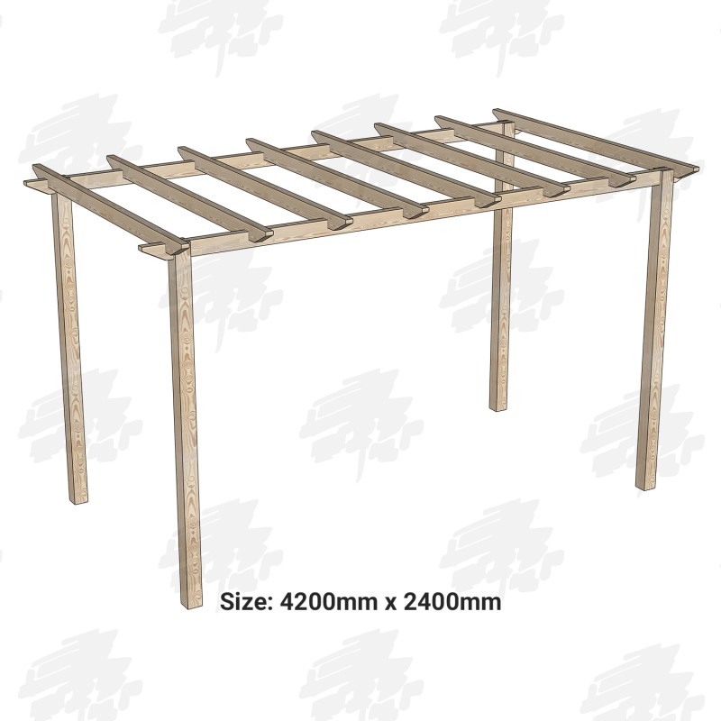 EasyFit British Larch/Douglas Fir Softwood Ultima Walkway Pergola Kit - FREE DELIVERY, image 2 of 5