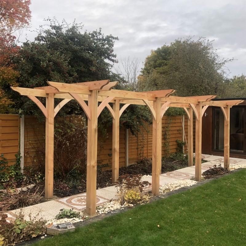 EasyFit British Larch/Douglas Fir Softwood Ultima Walkway Pergola Kit - FREE DELIVERY