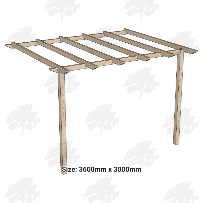 EasyFit British Larch/Douglas Fir Softwood Wall Mounted Pergola Kit - FREE DELIVERY
