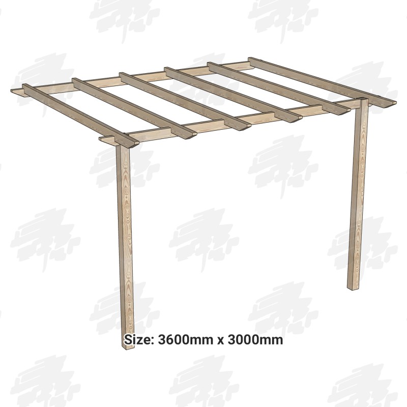 EasyFit British Larch/Douglas Fir Softwood Wall Mounted Pergola Kit - FREE DELIVERY, image 1 of 2