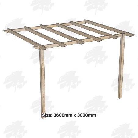 EasyFit British Larch/Douglas Fir Softwood Wall Mounted Pergola Kit - FREE DELIVERY