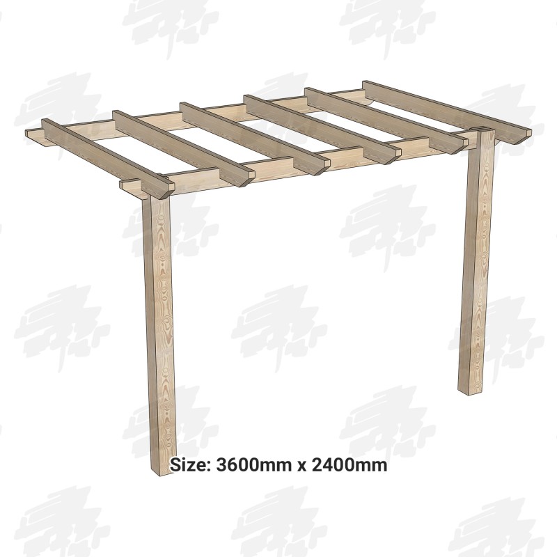 EasyFit Heavy Duty British Larch/Douglas Fir Softwood Wall Mounted Pergola Kit - FREE DELIVERY, image 1 of 2