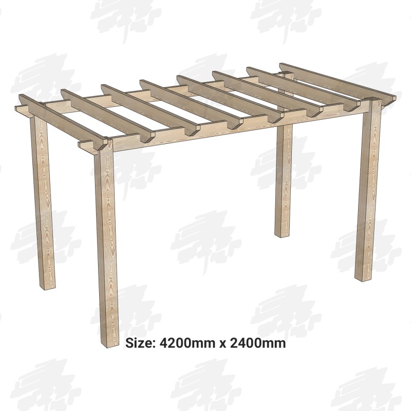 EasyFit Heavy Duty British Larch/Douglas Fir Softwood Ultima Walkway Pergola Kit - FREE DELIVERY, image 1 of 4
