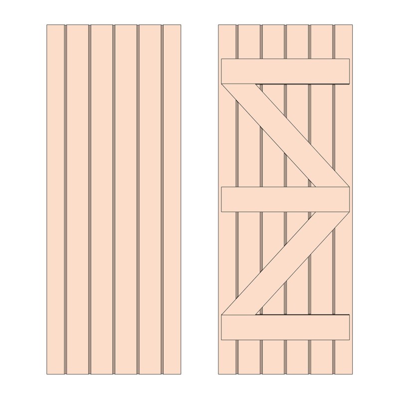 Ledged and Braced Solid Ash Doors