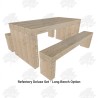 Douglas Fir Refectory Table and Seating Furniture Set - Deluxe