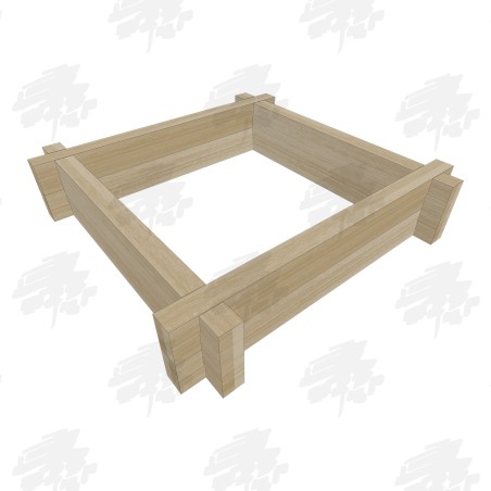 Square Heavyweight Oak Slot Together Raised Bed Kit - FREE DELIVERY