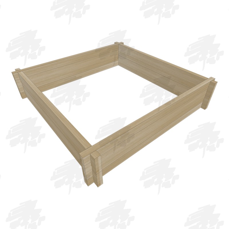Square Heavyweight Oak Slot Together Raised Bed Kit - FREE DELIVERY