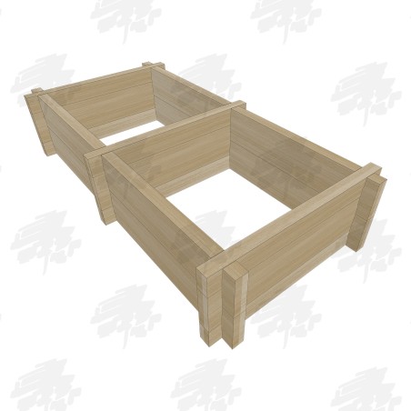Split Rectangular Heavyweight Oak Slot Together Raised Bed Kit - FREE DELIVERY
