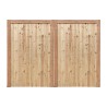 Pair of British Douglas Fir Flat Top Closeboard Driveway Gates